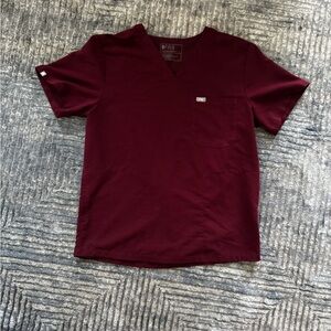 Figs Maroon Leon Technical Collection Scrub Top